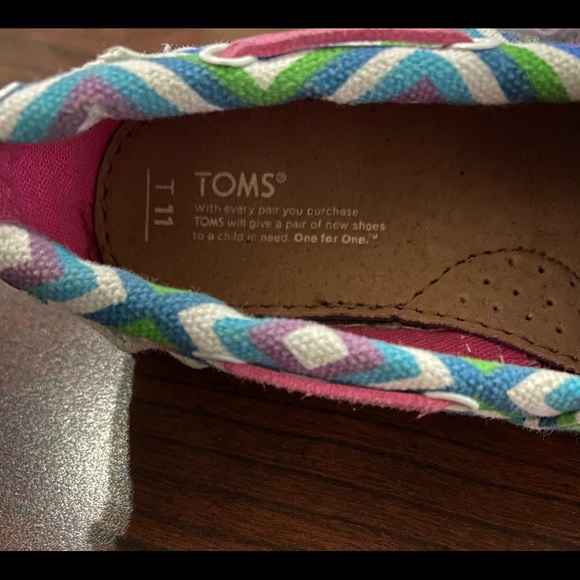 TOMS size T11 toddler girl multicolor - Picture 4 of 5